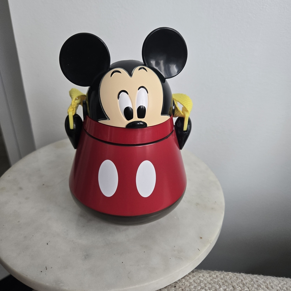Disney Mickey Mouse Red and Yellow Water Bottle With Straw